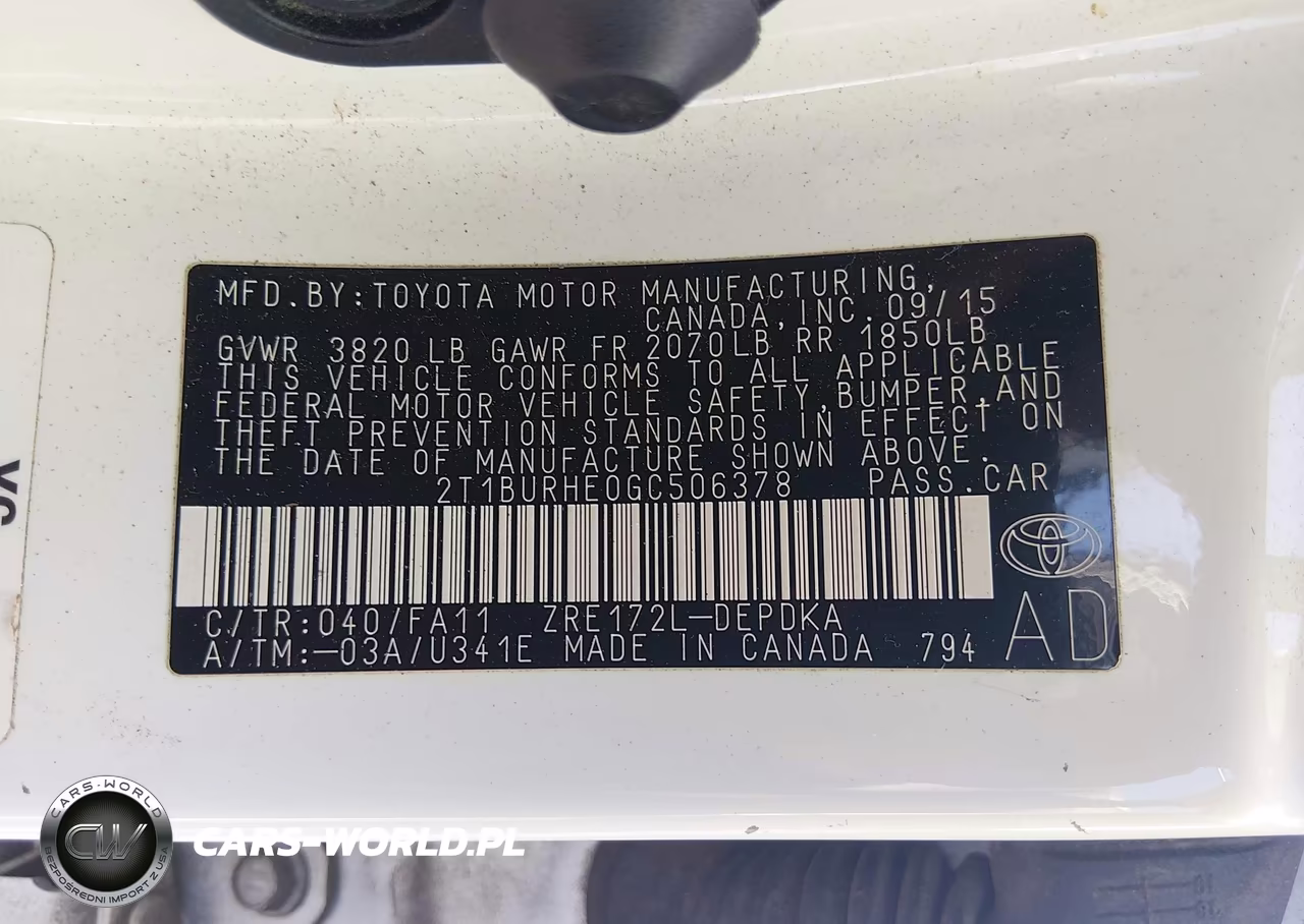 2016 Toyota Corolla L VIN:2T1BURHE0GC506378 - 9