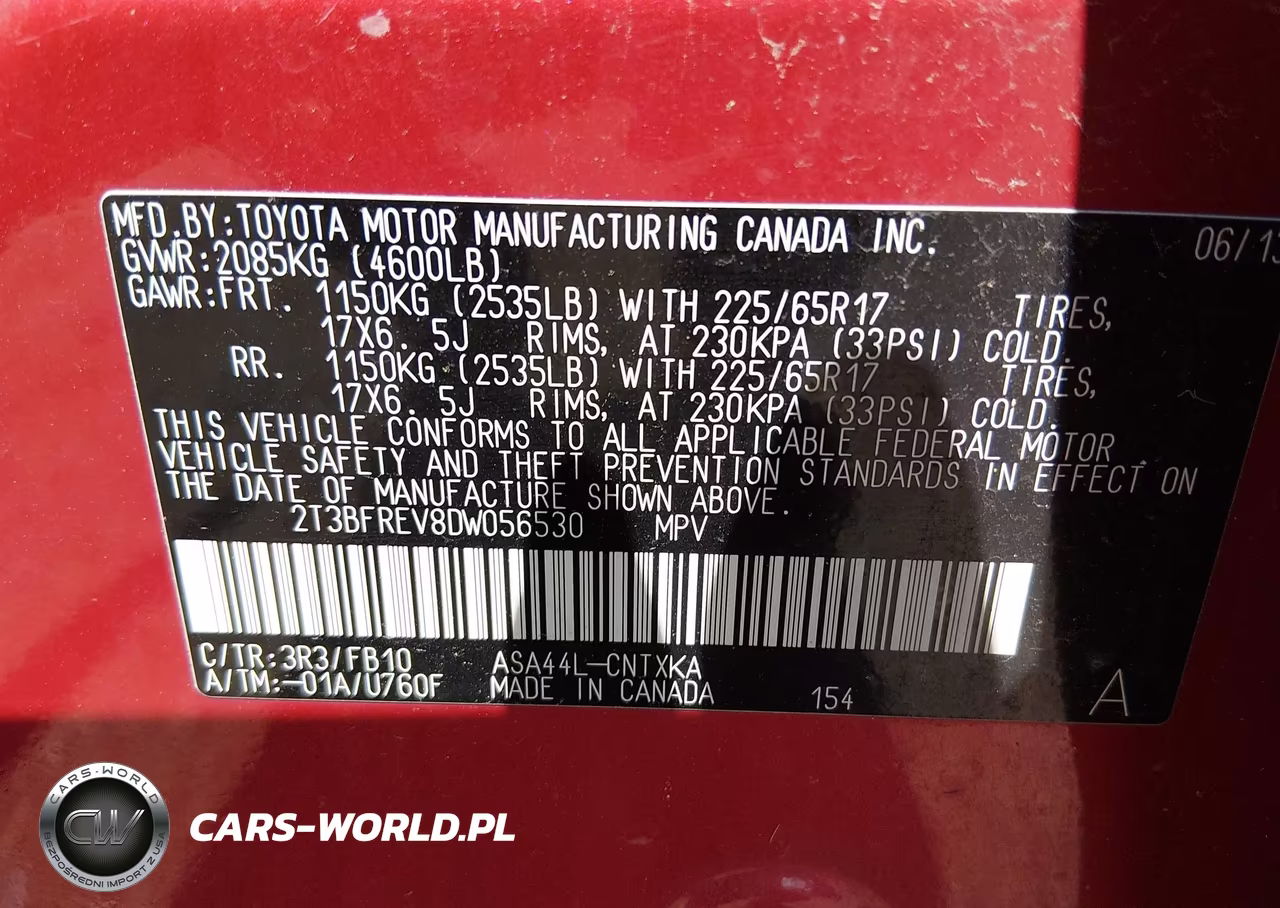 2013 Toyota Rav4 Le VIN:2T3BFREV8DW056530 - 9