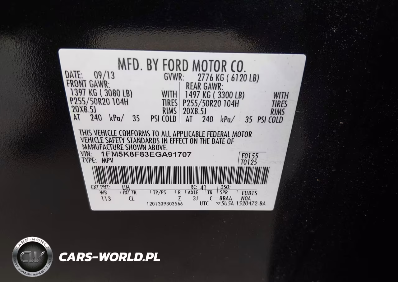 2014 Ford Explorer Limited VIN:1FM5K8F83EGA91707 - 9