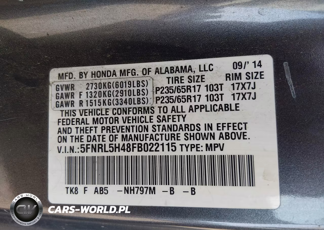 2015 Honda Odyssey Ex VIN:5FNRL5H48FB022115 - 9