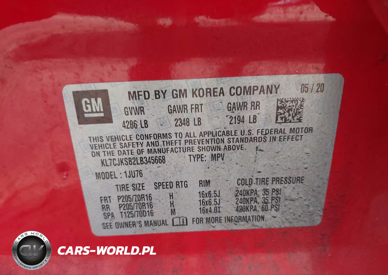 2020 Chevrolet Trax Fwd Ls VIN:KL7CJKSB2LB345668 - 9