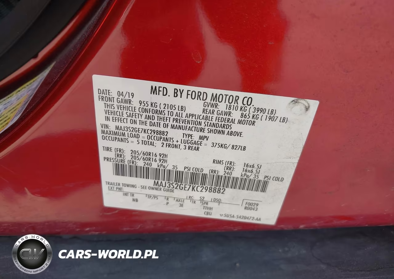 2019 Ford Ecosport Se VIN:MAJ3S2GE7KC298882 - 9