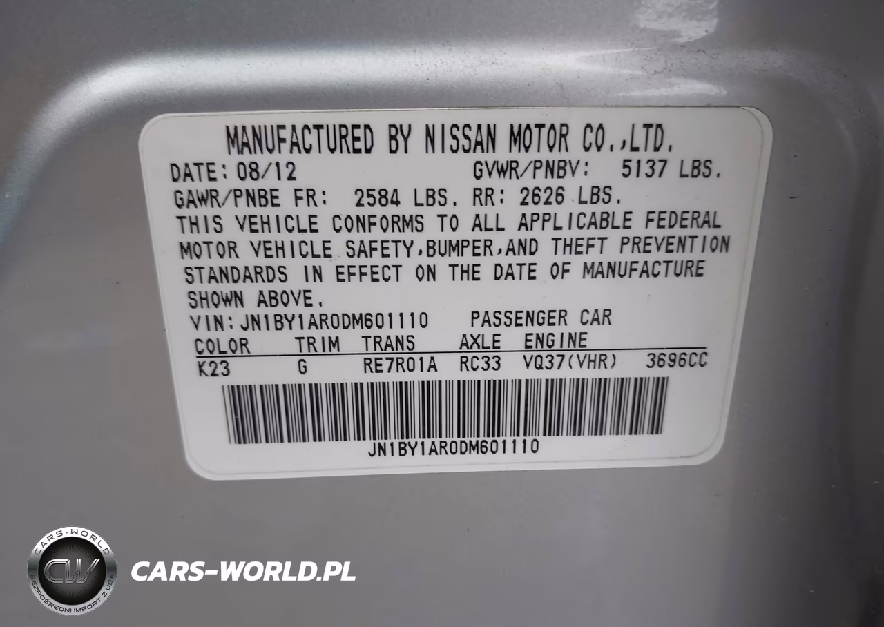 2013 Infiniti M37X VIN:JN1BY1AR0DM601110 - 9