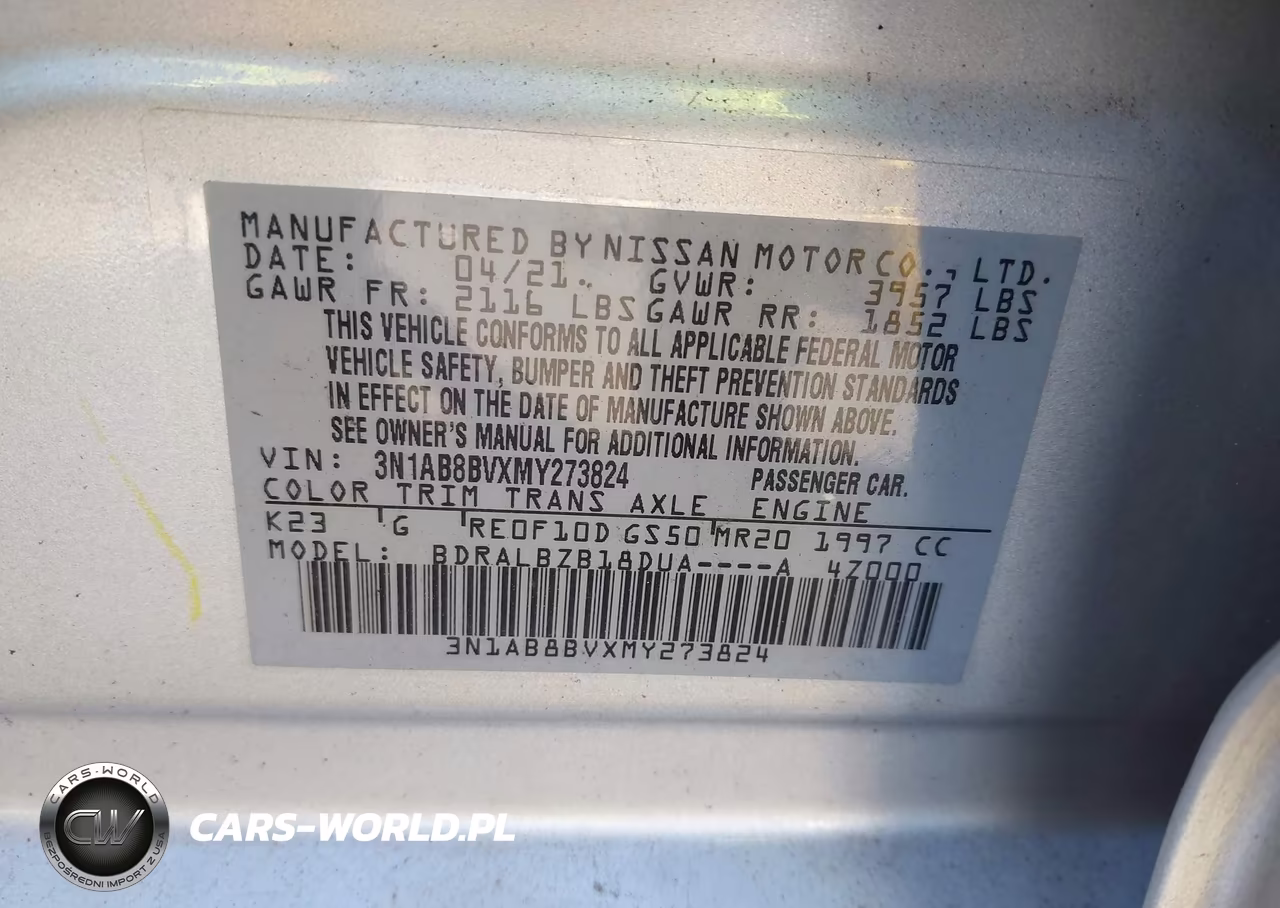 2021 Nissan Sentra S Xtronic Cvt VIN:3N1AB8BVXMY273824 - 9