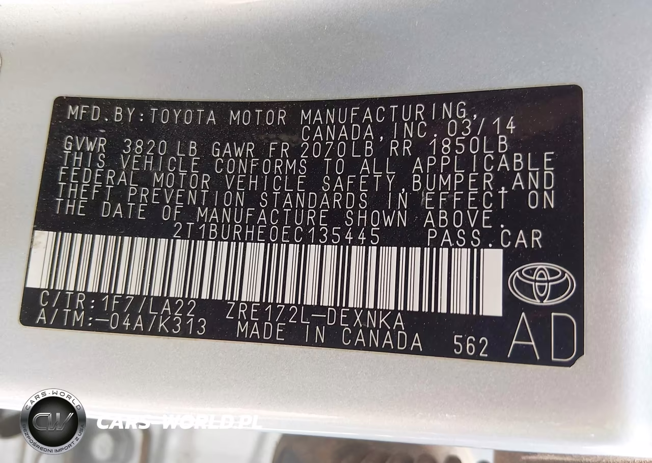 2014 Toyota Corolla Le Premium VIN:2T1BURHE0EC135445 - 9