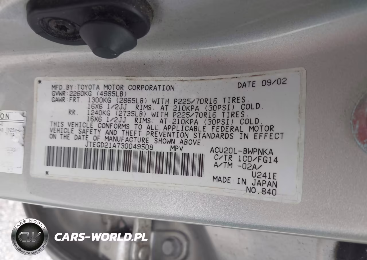 2003 Toyota Highlander VIN:JTEGD21A730049508 - 9
