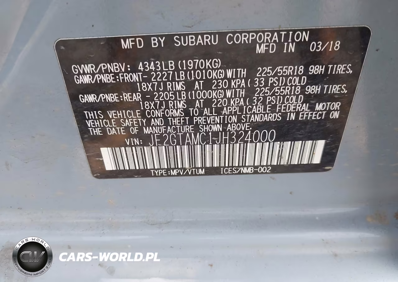 2018 Subaru Crosstrek 2.0I Limited VIN:JF2GTAMC1JH324000 - 9