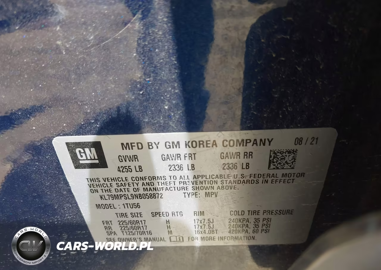 2022 Chevrolet Trailblazer Fwd Lt VIN:KL79MPSL9NB058872 - 9