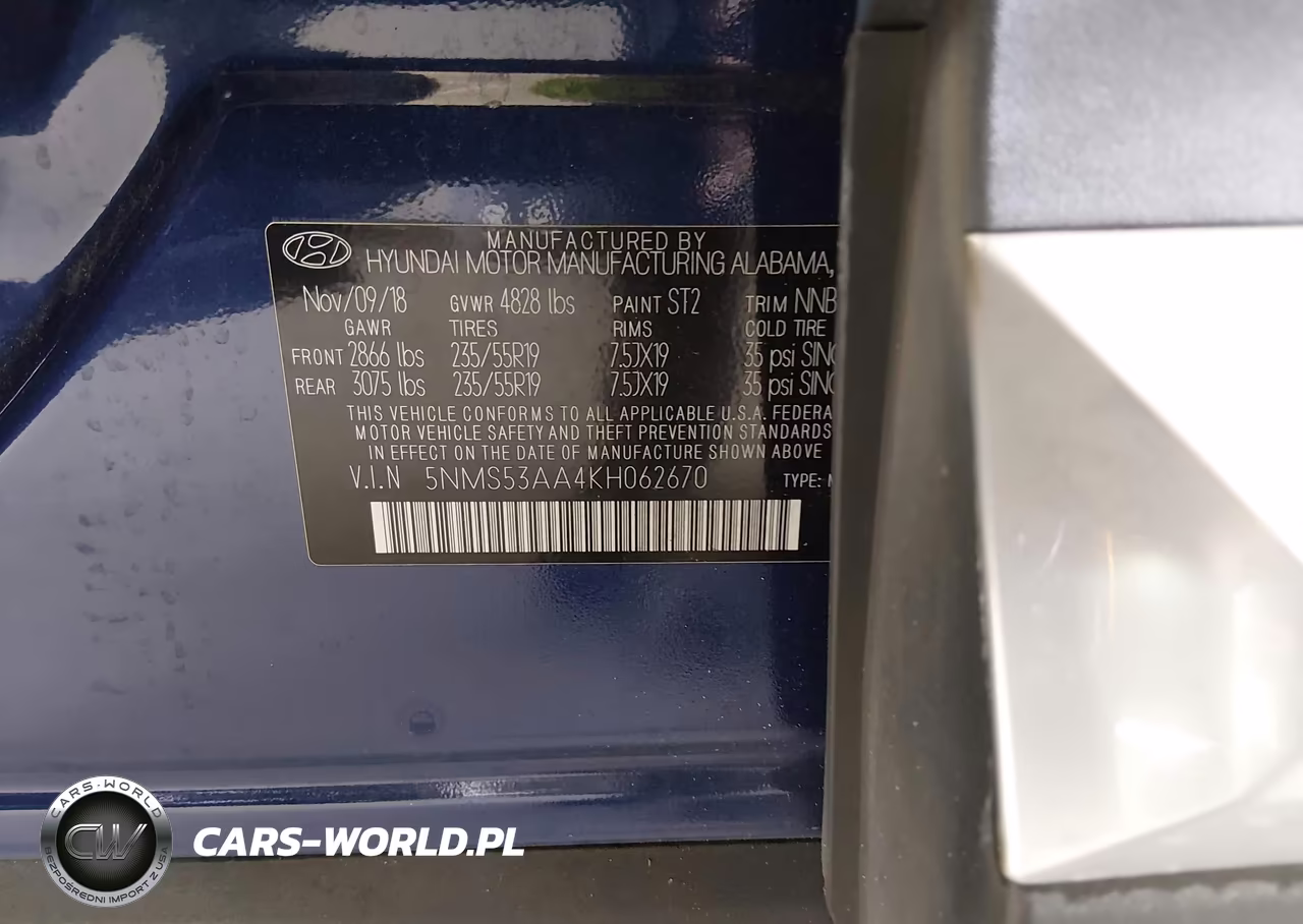 2019 Hyundai Santa Fe Ultimate 2.0T VIN:5NMS53AA4KH062670 - 9