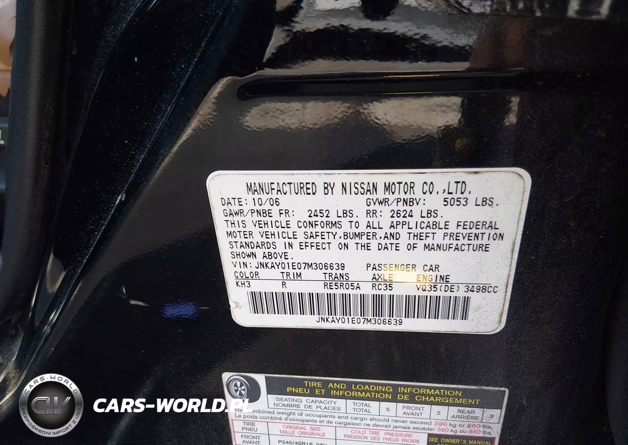 2007 Infiniti M35 VIN:JNKAY01E07M306639 - 9