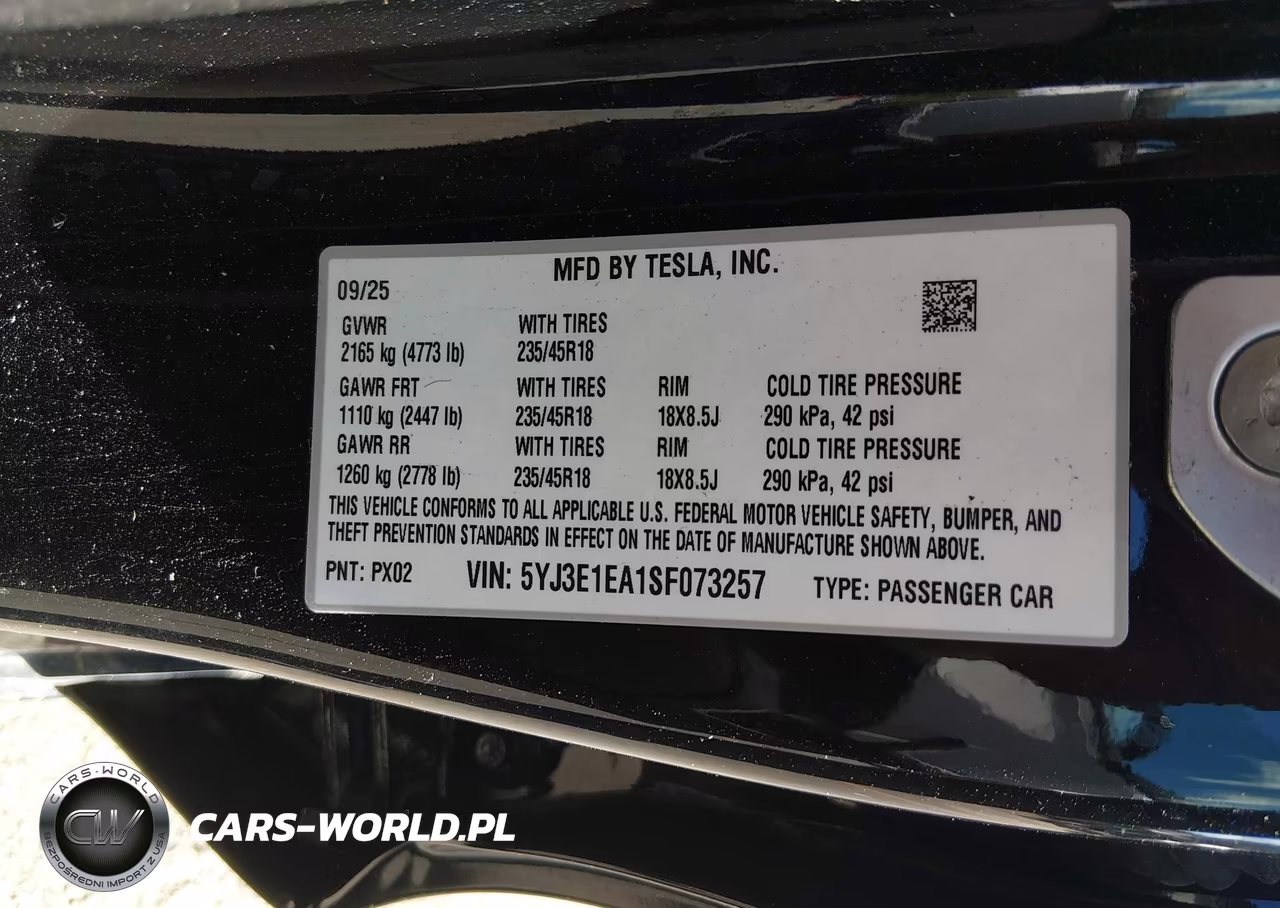 2025 Tesla Model 3 Long Range Rear-Wheel Drive-Standard Rear-Wheel Drive VIN:5YJ3E1EA1SF073257 - 9