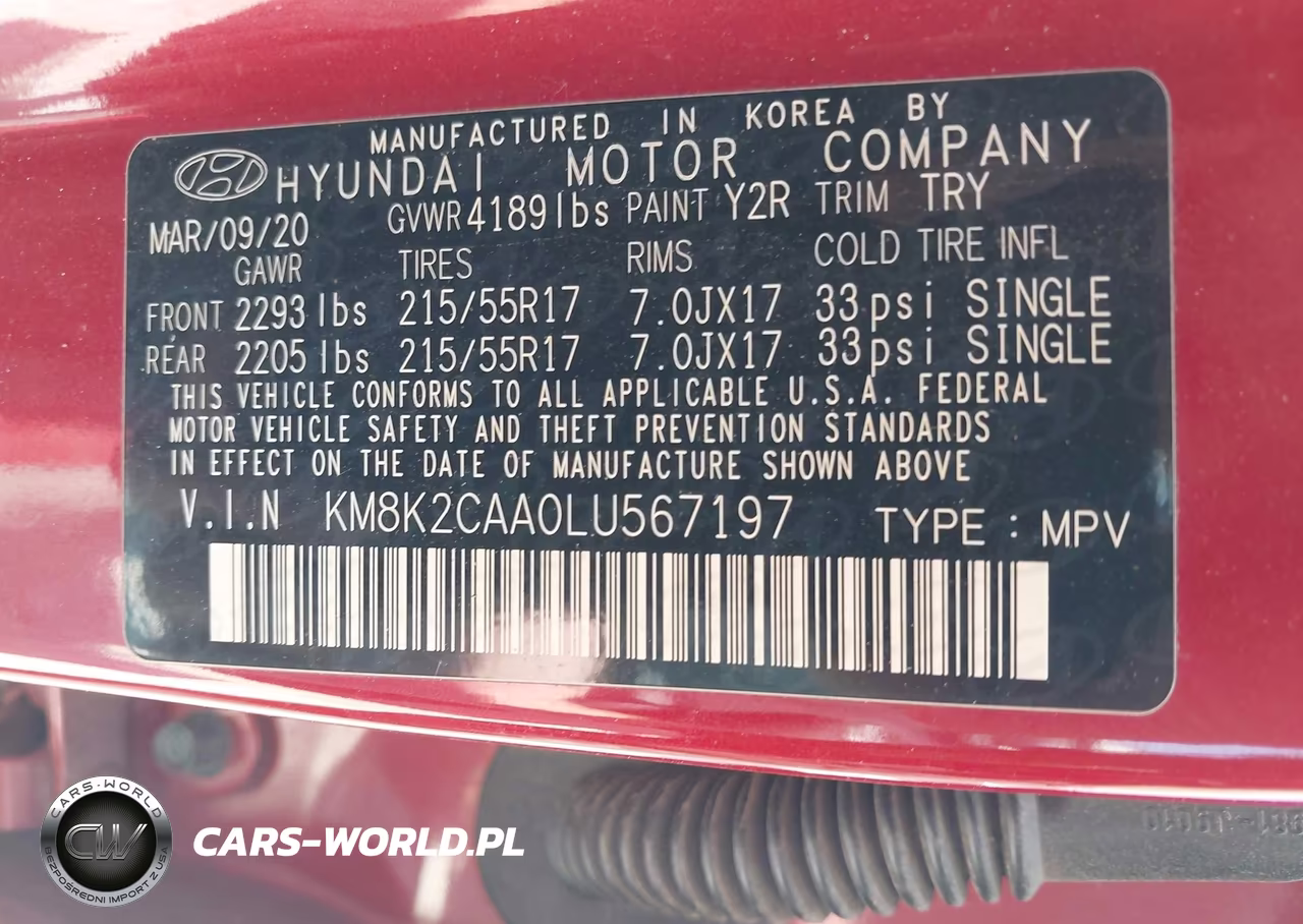2020 Hyundai Kona Sel VIN:KM8K2CAA0LU567197 - 9