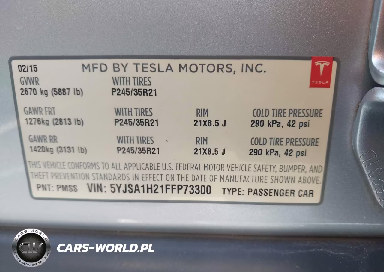 2015 Tesla Model S 70D-85D-P85D VIN:5YJSA1H21FFP73300 - 9