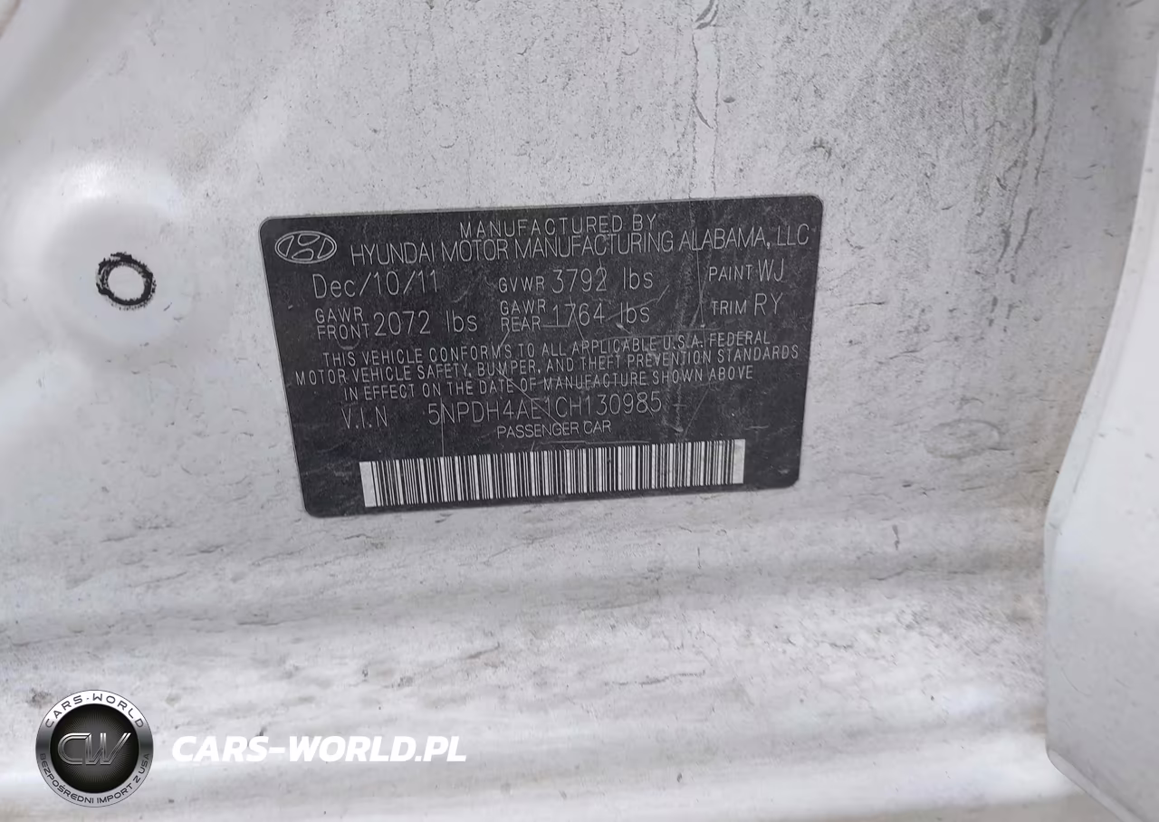 2012 Hyundai Elantra Limited VIN:5NPDH4AE1CH130985 - 9