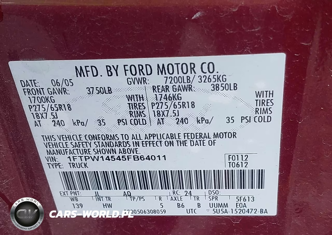 2005 Ford F-150 Fx4-Lariat-Xlt VIN:1FTPW14545FB64011 - 9
