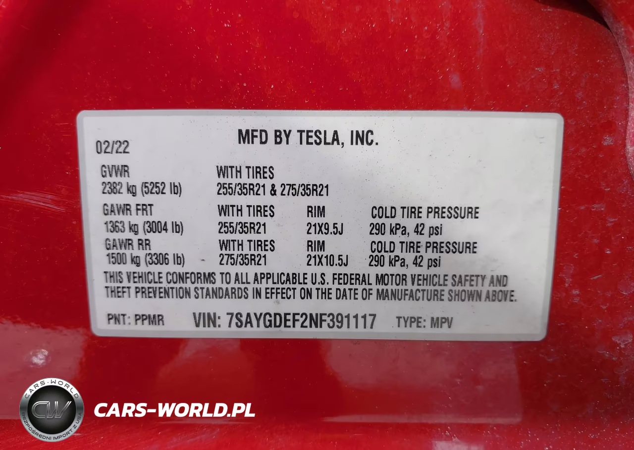 2022 Tesla Model Y Performance Dual Motor All-Wheel Drive VIN:7SAYGDEF2NF391117 - 9