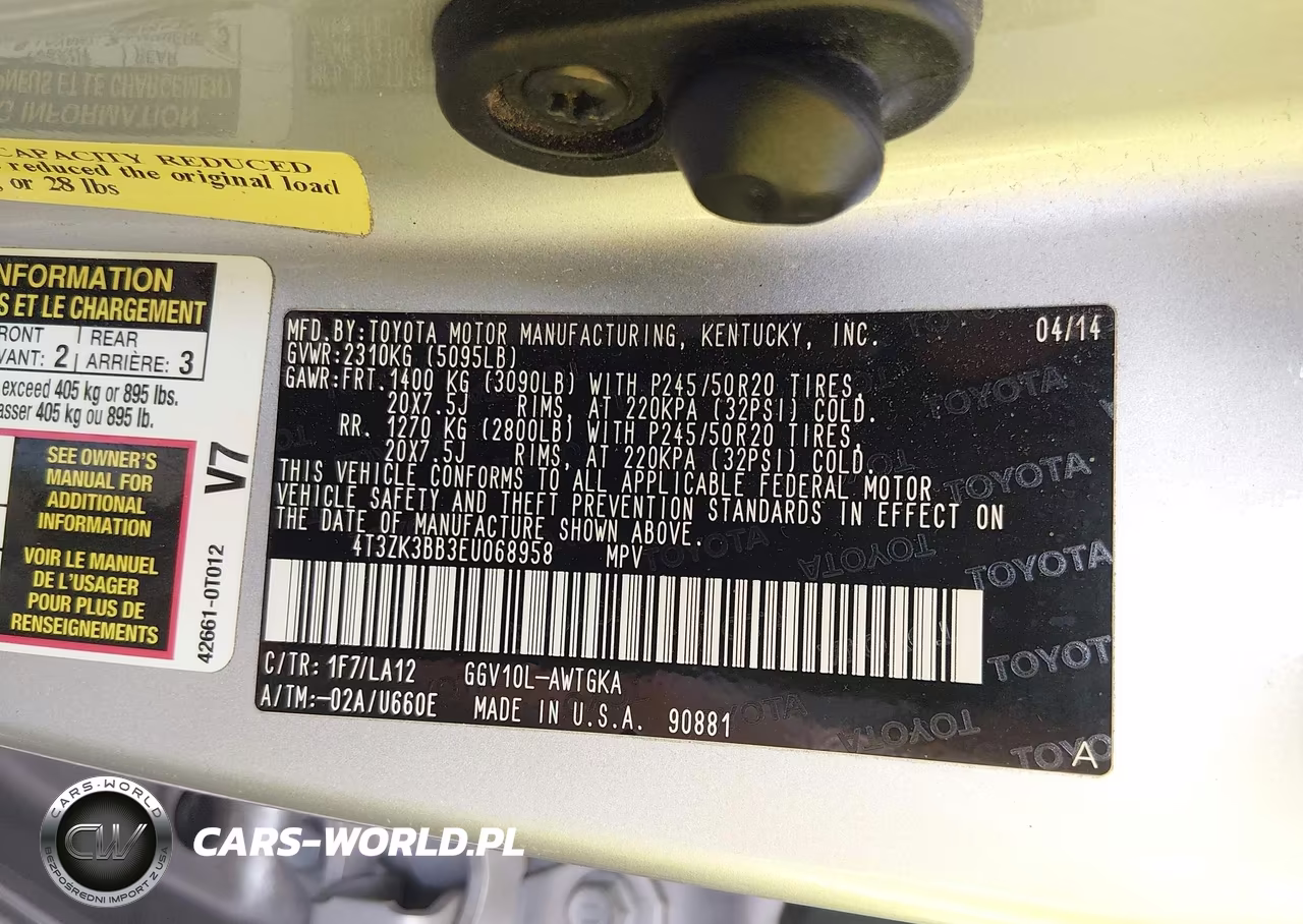 2014 Toyota Venza Xle V6 VIN:4T3ZK3BB3EU068958 - 9