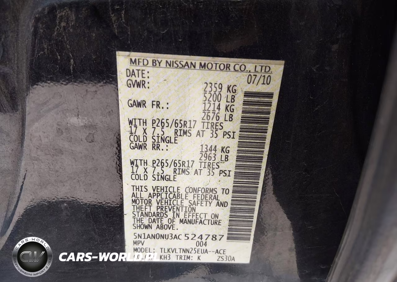 2010 Nissan Xterra Se VIN:5N1AN0NU3AC524787 - 9