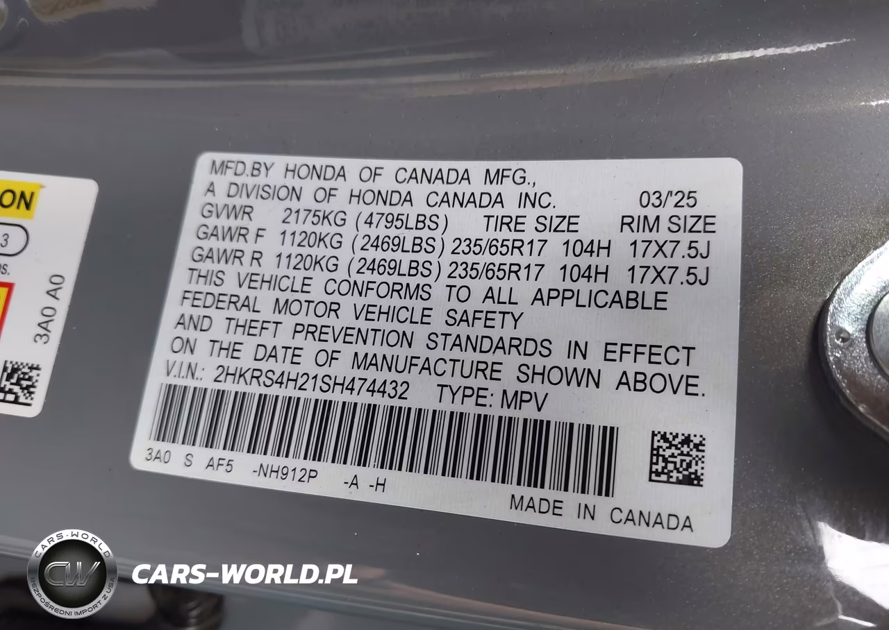 2025 Honda Cr-V Lx Awd VIN:2HKRS4H21SH474432 - 9