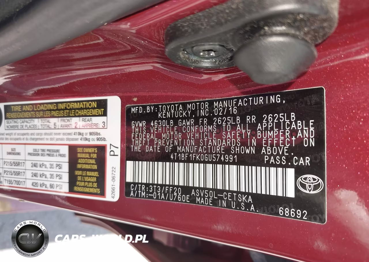 2016 Toyota Camry Se VIN:4T1BF1FK0GU574991 - 9