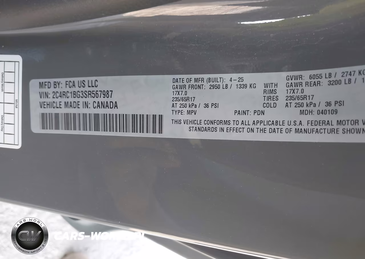 2025 Chrysler Pacifica Select VIN:2C4RC1BG3SR567987 - 9