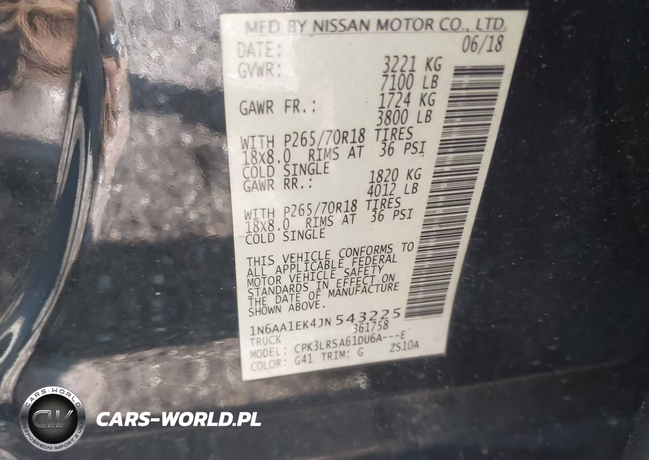 2018 Nissan Titan S VIN:1N6AA1EK4JN543225 - 9