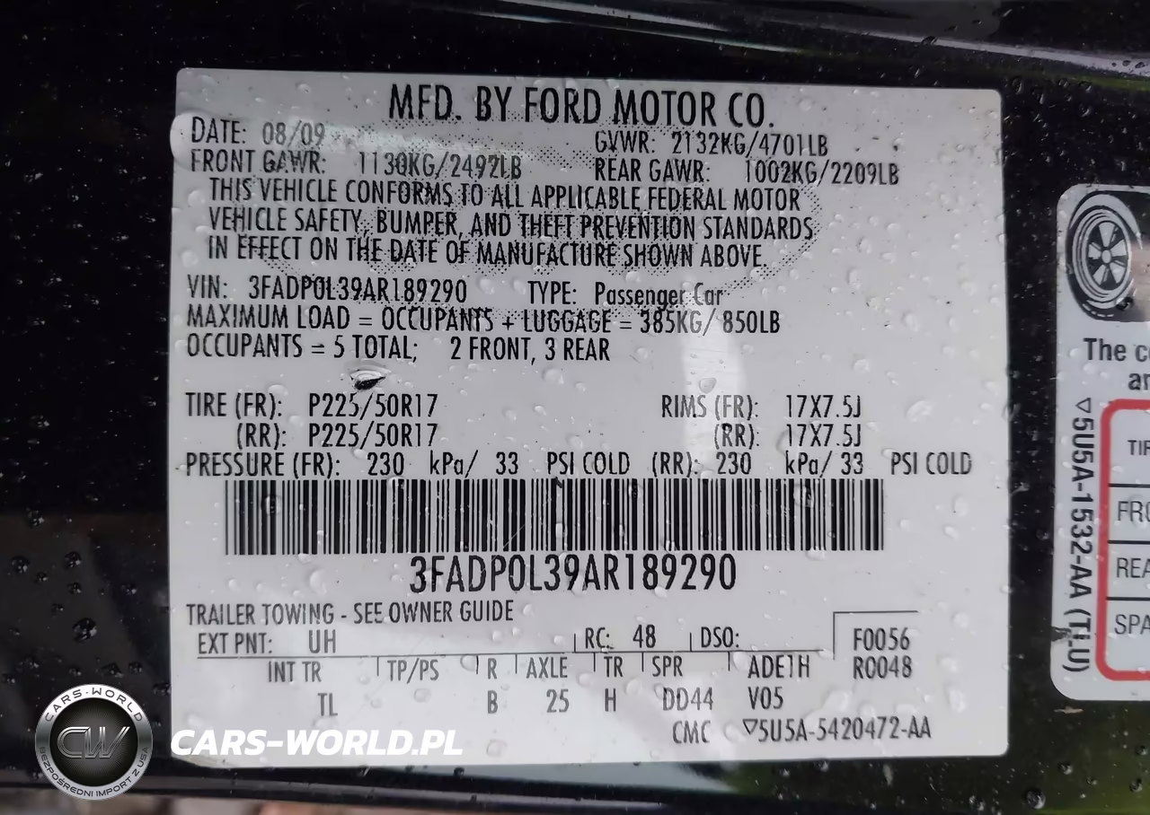 2010 Ford Fusion Hybrid VIN:3FADP0L39AR189290 - 9