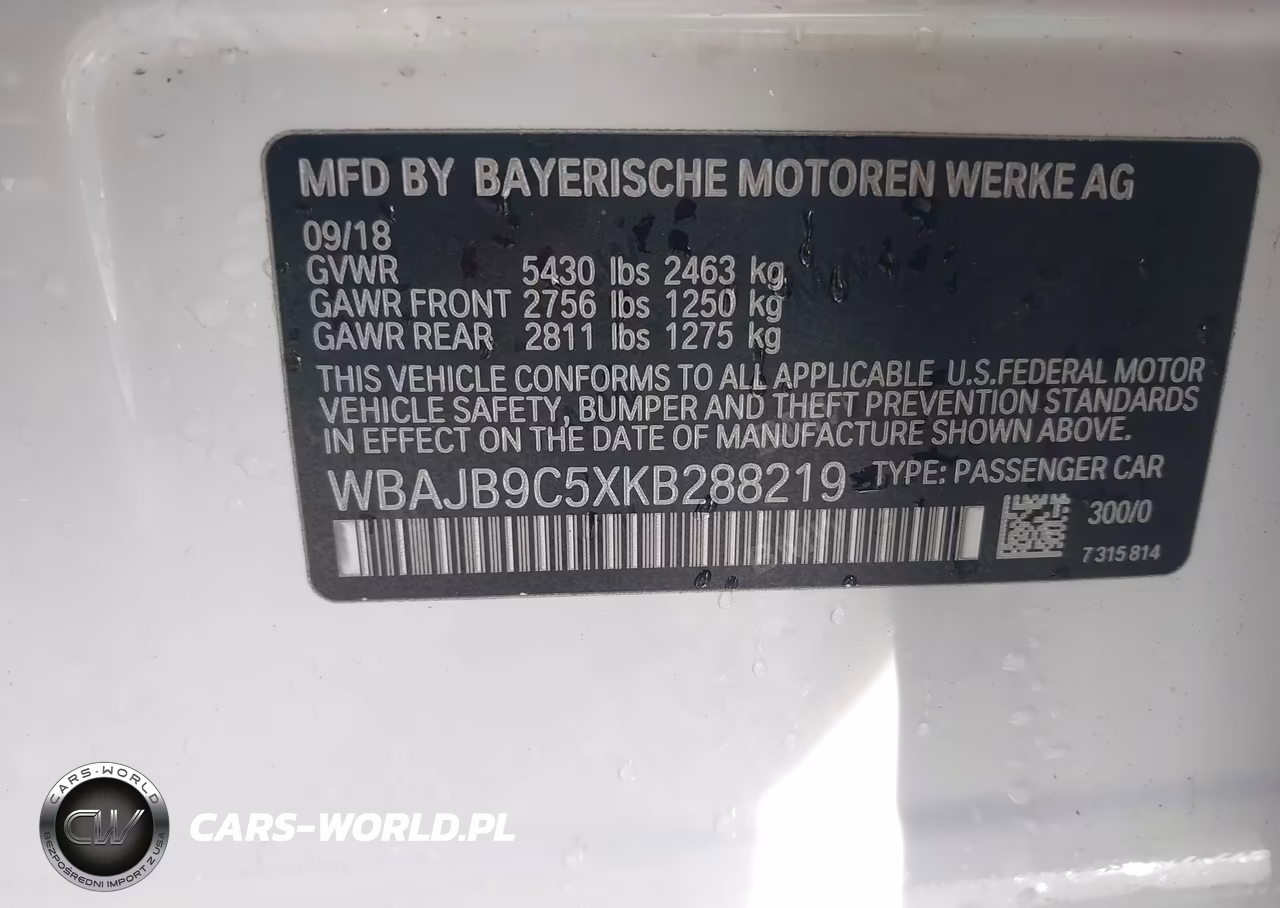 2019 BMW M550I xDrive VIN:WBAJB9C5XKB288219 - 9
