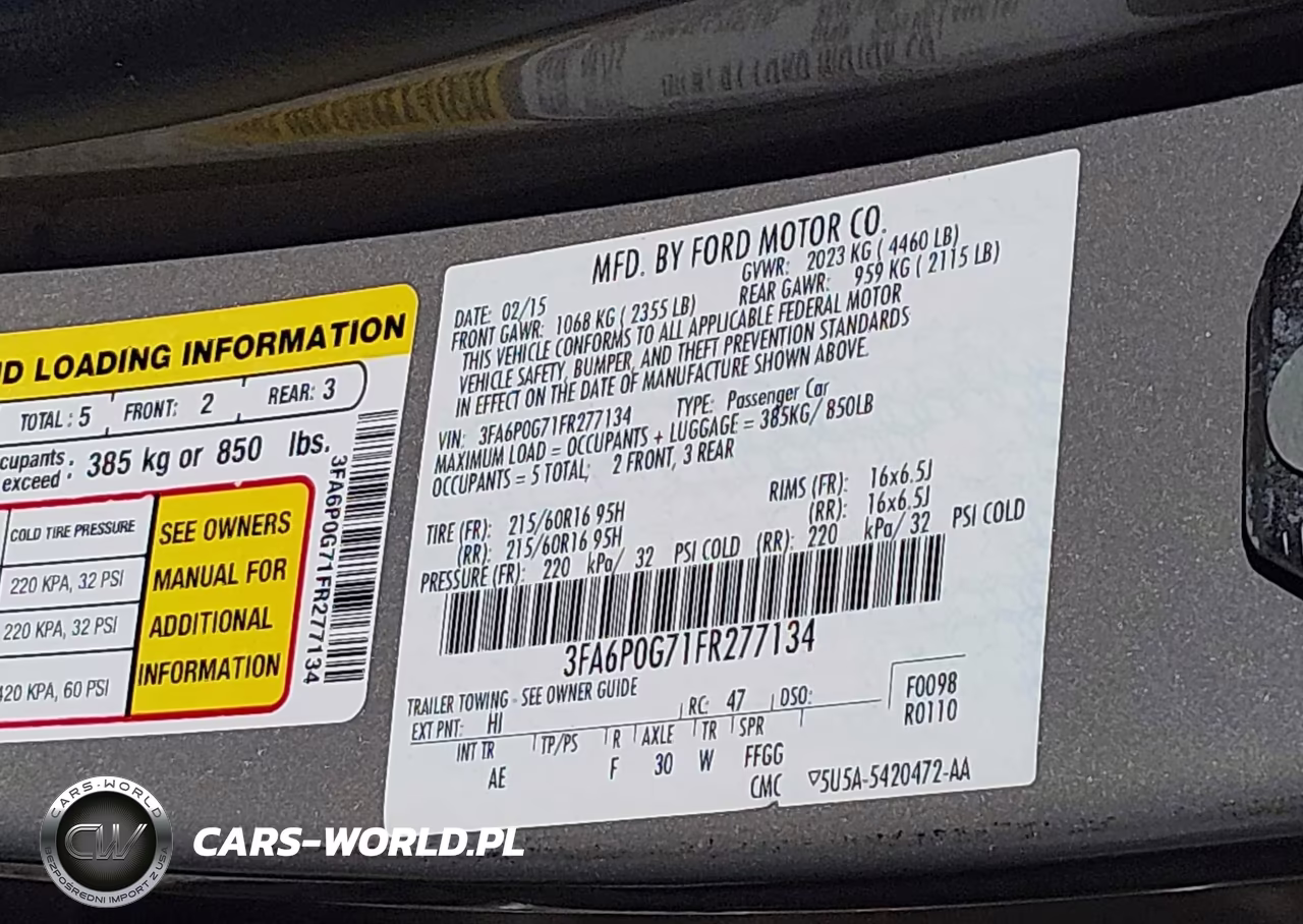 2015 Ford Fusion S VIN:3FA6P0G71FR277134 - 9