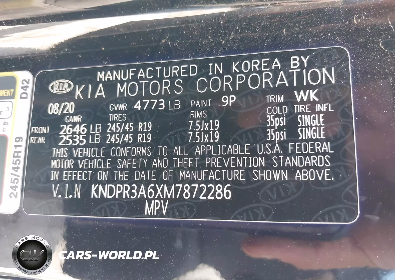 2021 Kia Sportage Sx Turbo VIN:KNDPR3A6XM7872286 - 9