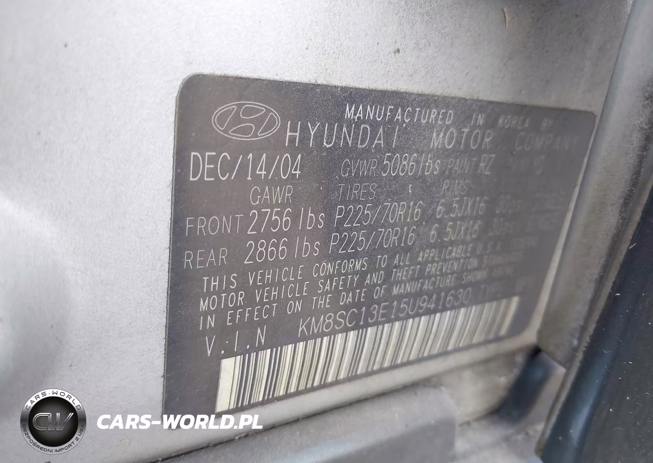 2005 Hyundai Santa Fe Gls-Lx VIN:KM8SC13E15U941630 - 9