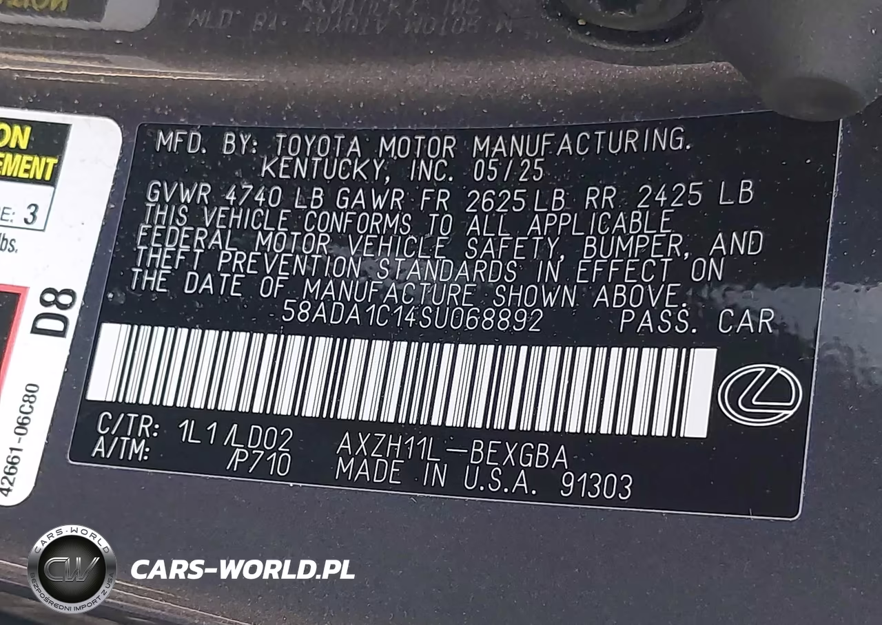 2025 Lexus Es 300H VIN:58ADA1C14SU068892 - 9