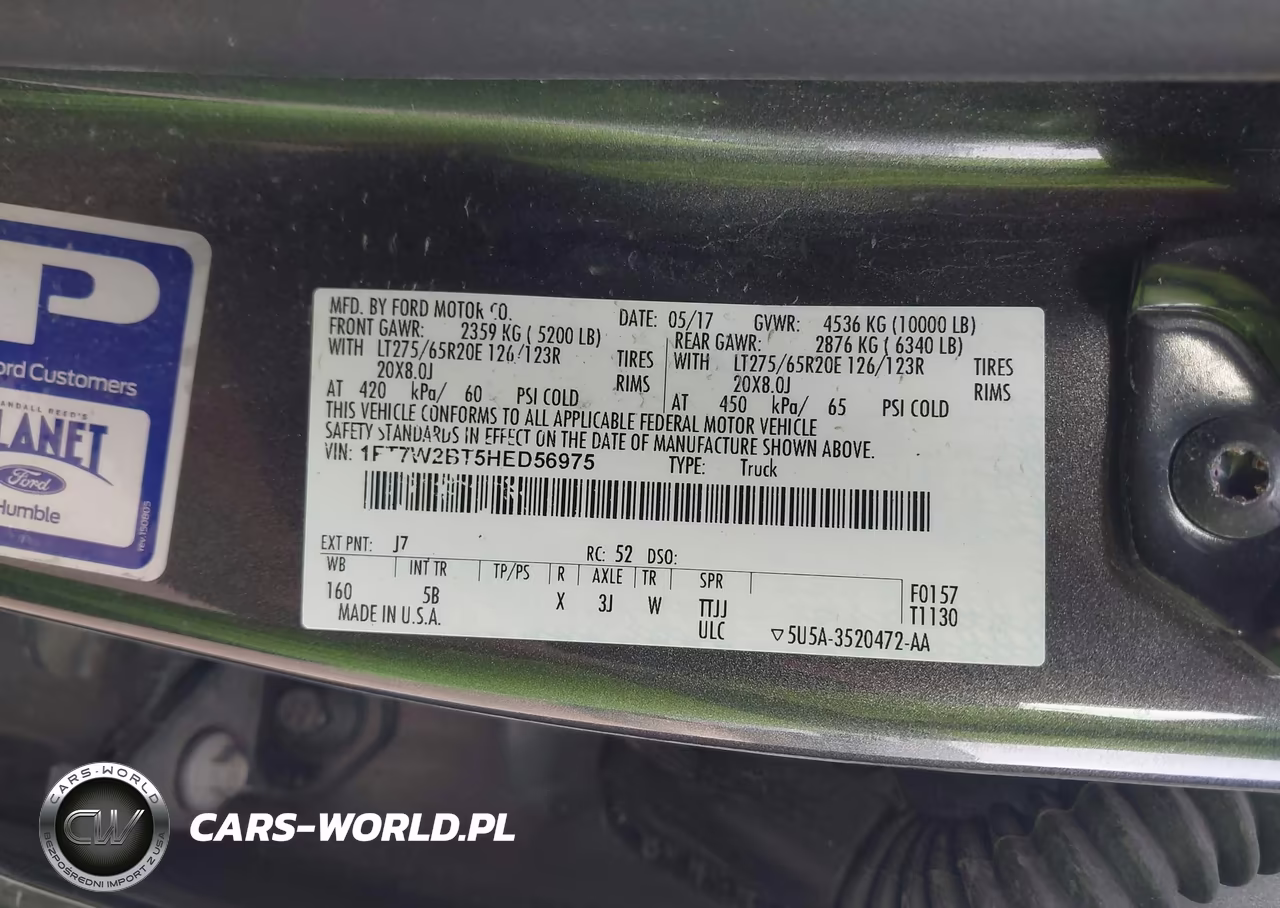 2017 Ford F-250 Lariat VIN:1FT7W2BT5HED56975 - 9