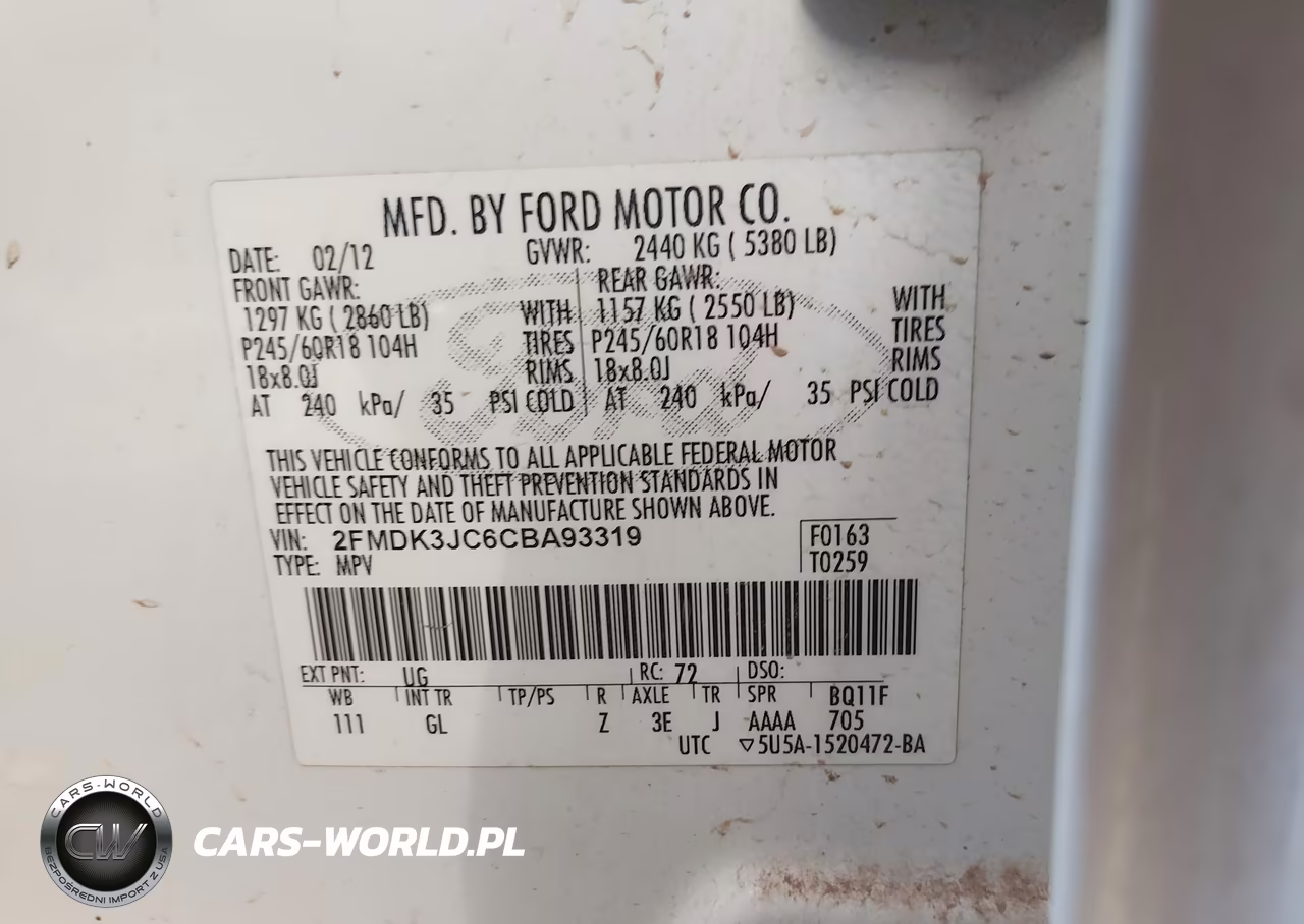 2012 Ford Edge Sel VIN:2FMDK3JC6CBA93319 - 9