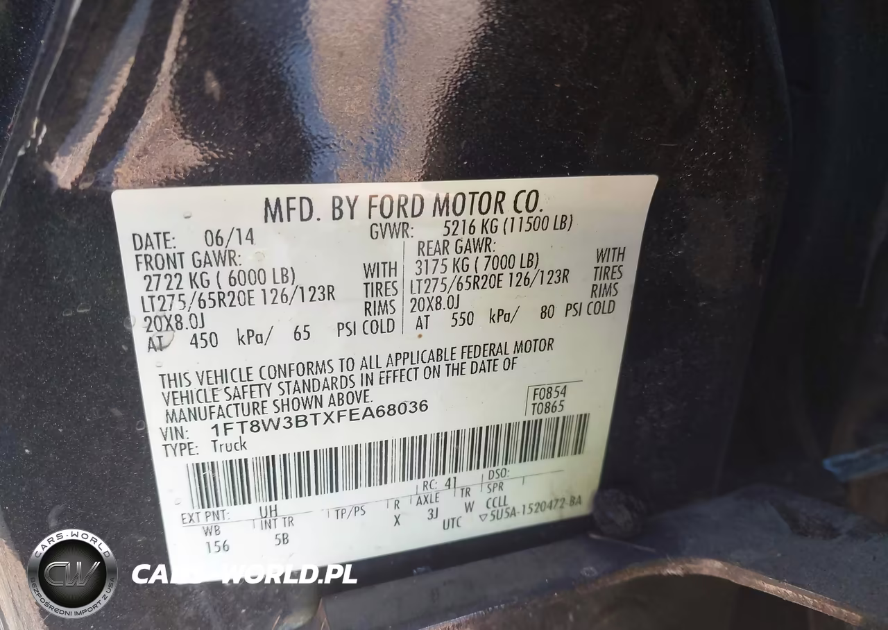 2015 Ford F-350 Lariat VIN:1FT8W3BTXFEA68036 - 9