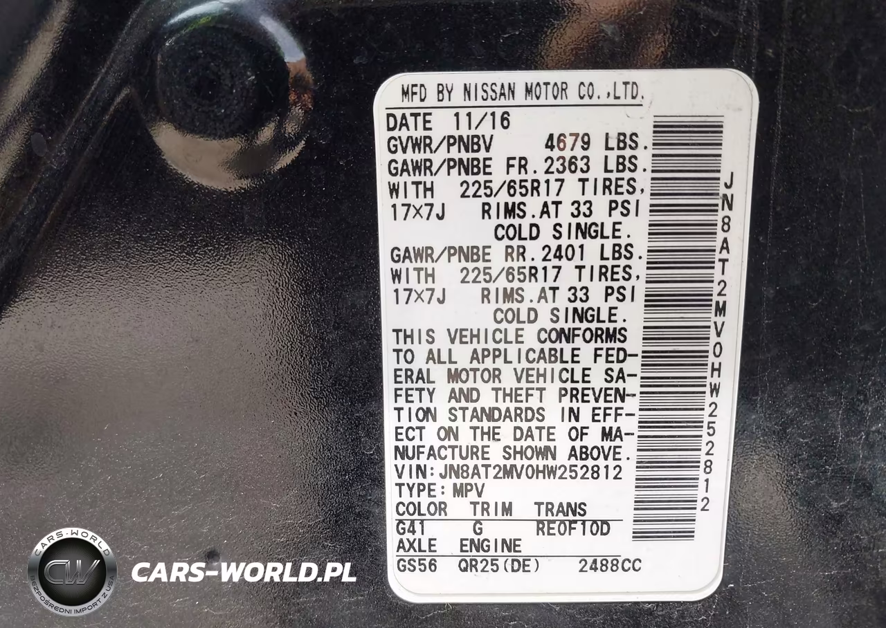 2017 Nissan Rogue Sv VIN:JN8AT2MV0HW252812 - 9