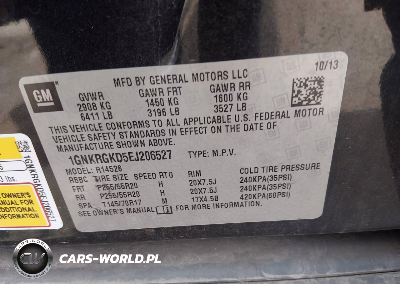 2014 Chevrolet Traverse 1Lt VIN:1GNKRGKD5EJ206527 - 9