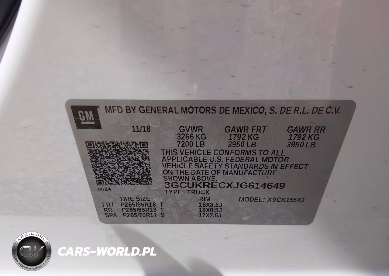 2018 Chevrolet Silverado 1500 2Lt VIN:3GCUKRECXJG614649 - 9