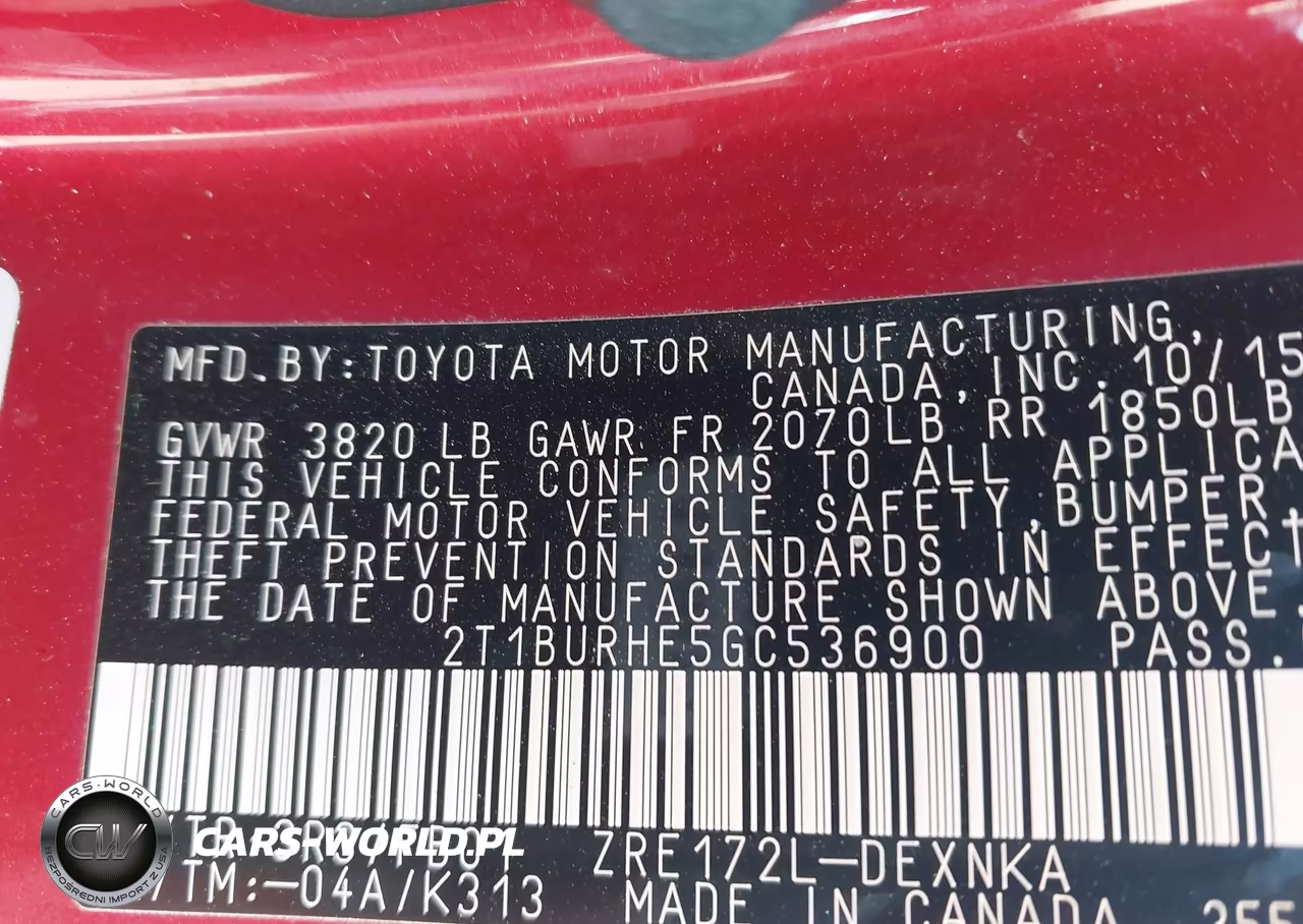 2016 Toyota Corolla Le VIN:2T1BURHE5GC536900 - 9