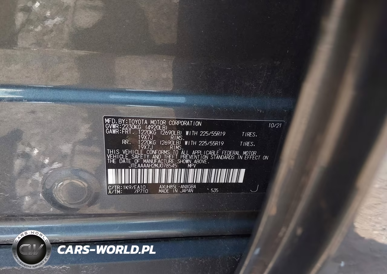 2021 Toyota Venza Xle VIN:JTEAAAAH2MJ078545 - 9