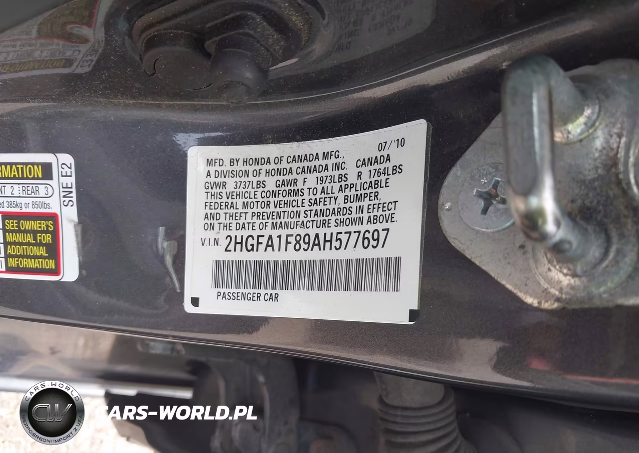 2010 Honda Civic Ex VIN:2HGFA1F89AH577697 - 9