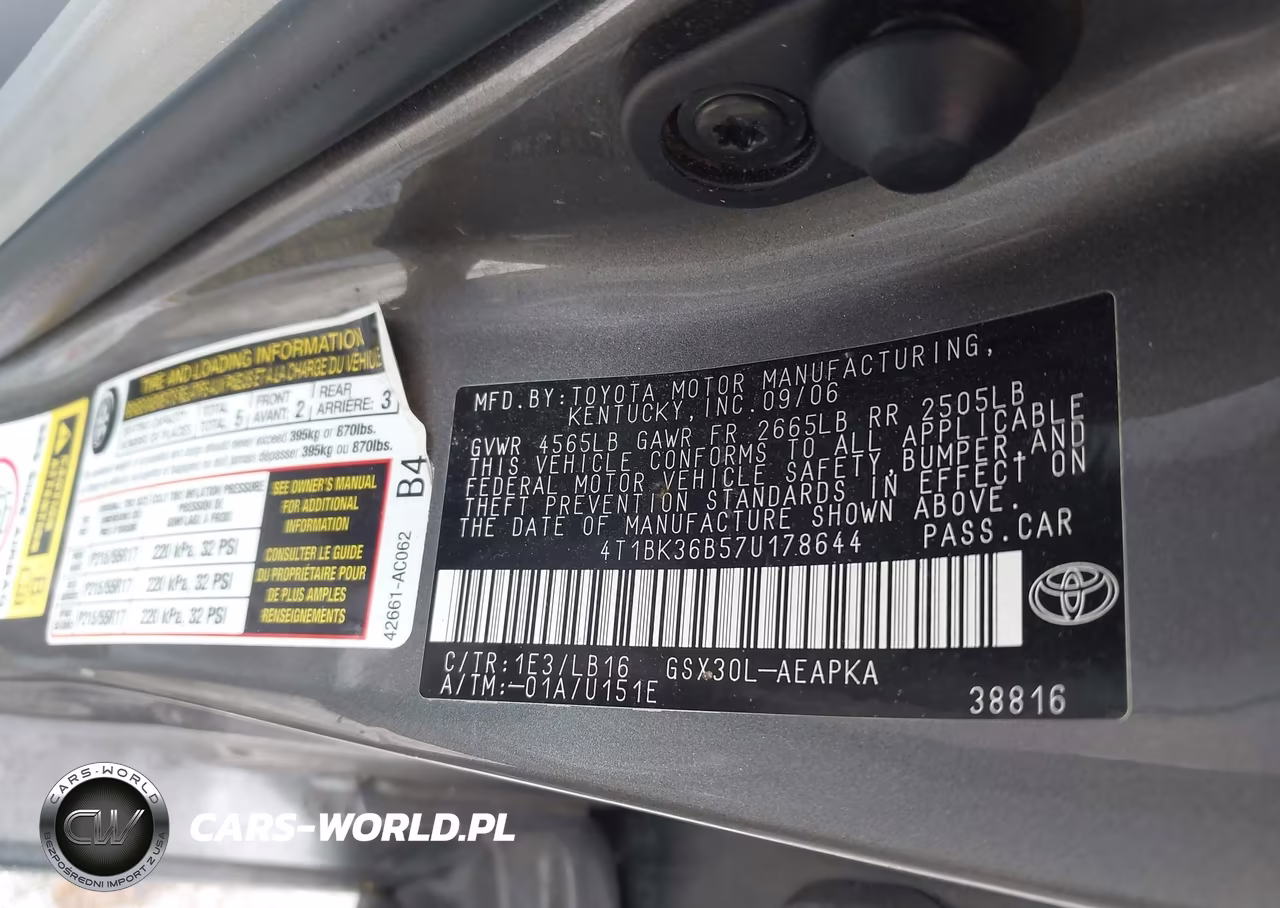 2007 Toyota Avalon Limited VIN:4T1BK36B57U178644 - 9