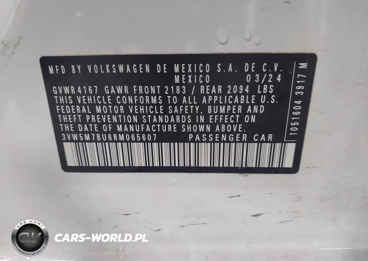 2024 Volkswagen Jetta 1.5T S VIN:3VW5M7BU6RM065607 - 9