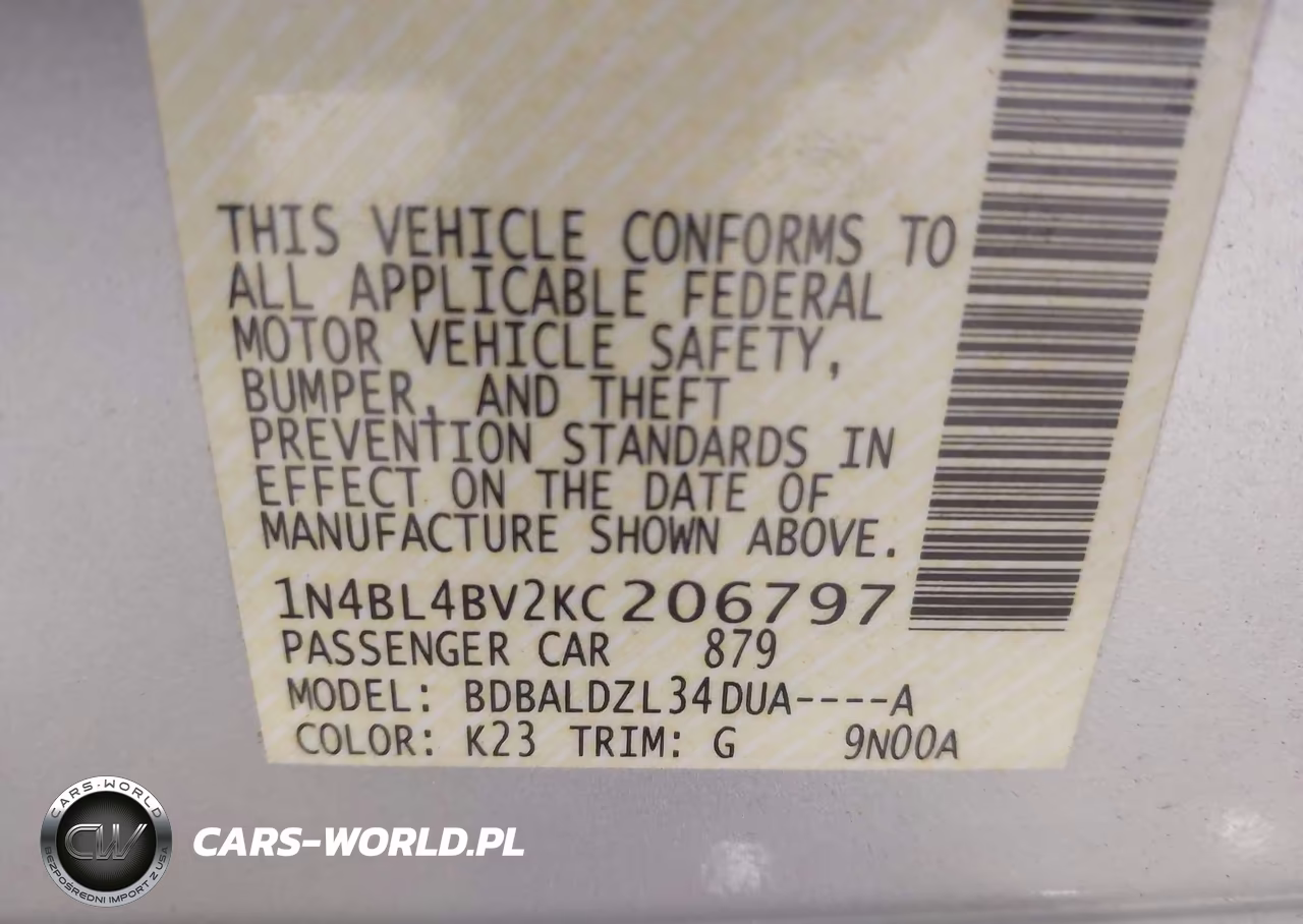2019 Nissan Altima 2.5 S VIN:1N4BL4BV2KC206797 - 9