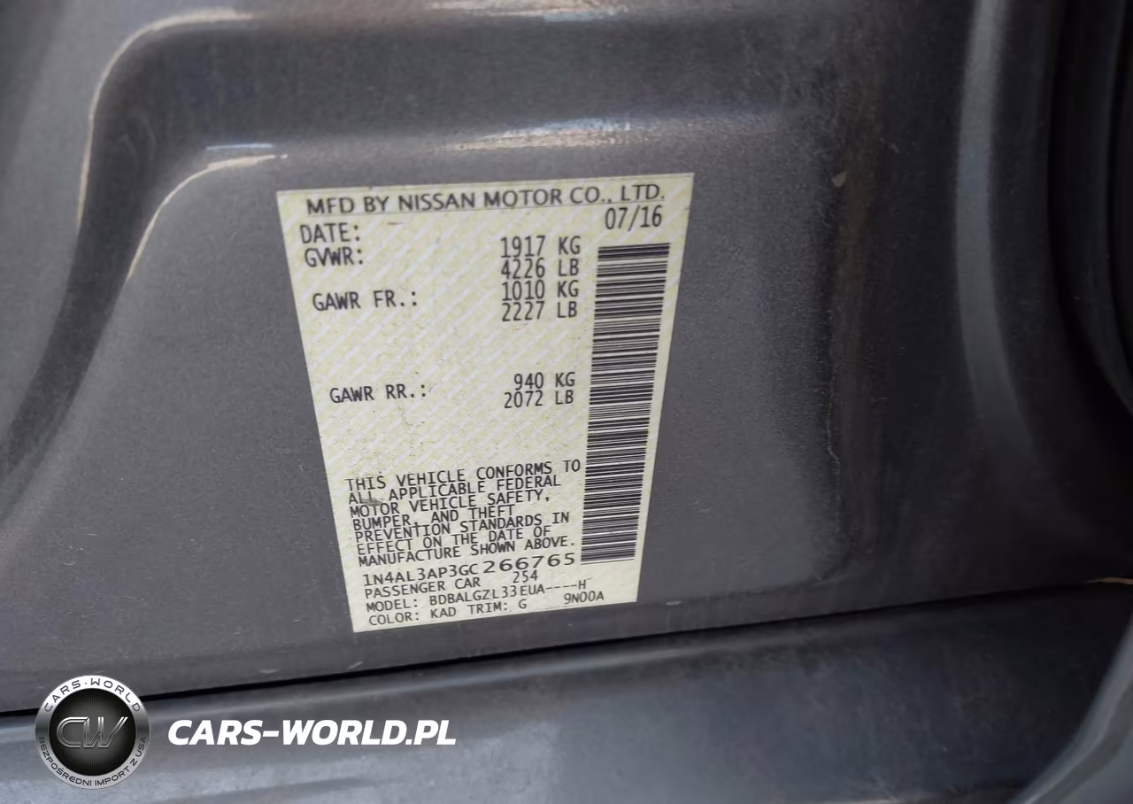 2016 Nissan Altima 2.5 S VIN:1N4AL3AP3GC266765 - 9