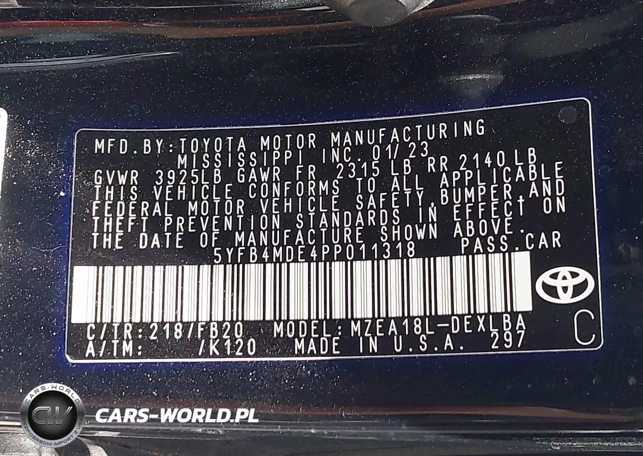 2023 Toyota Corolla Le VIN:5YFB4MDE4PP011318 - 9