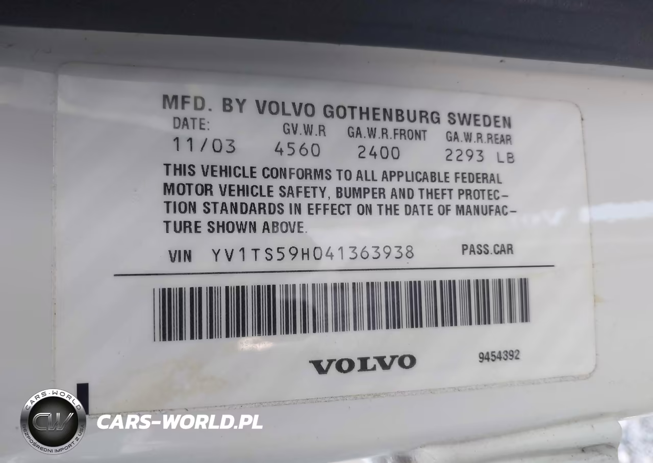 2004 Volvo S80 2.5T VIN:YV1TS59H041363938 - 12
