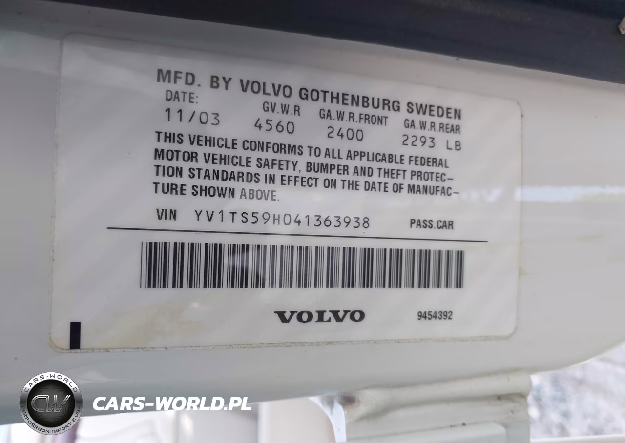 2004 Volvo S80 2.5T VIN:YV1TS59H041363938 - 9
