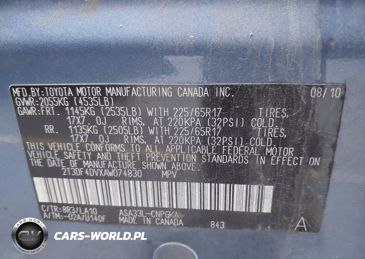 2010 Toyota Rav4 Limited VIN:2T3DF4DVXAW074830 - 9