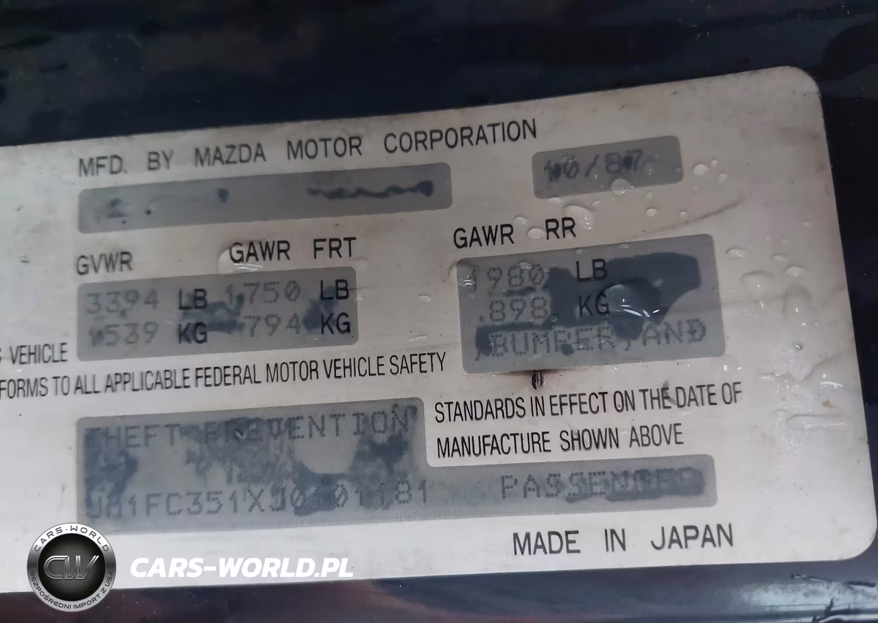 1988 Mazda Rx7 VIN:JM1FC351XJ0101181 - 9